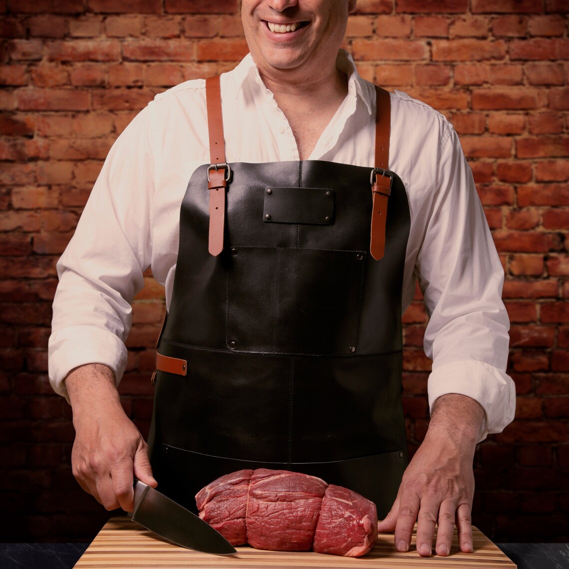 Theodore Black Leather Apron