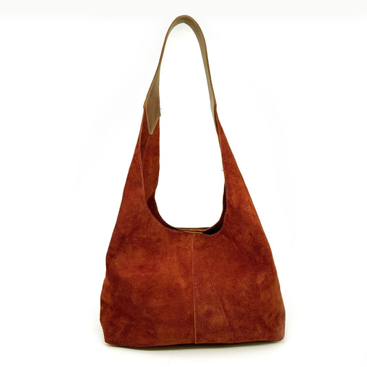 Elevated Hobo in Copper Suede