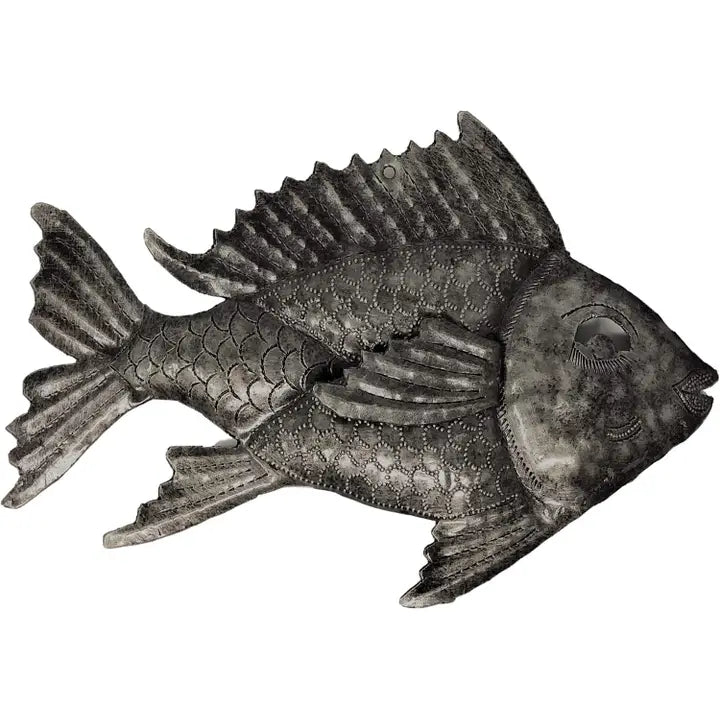 9" x 6" Fair Trade Handmade from Recycled Fish Art