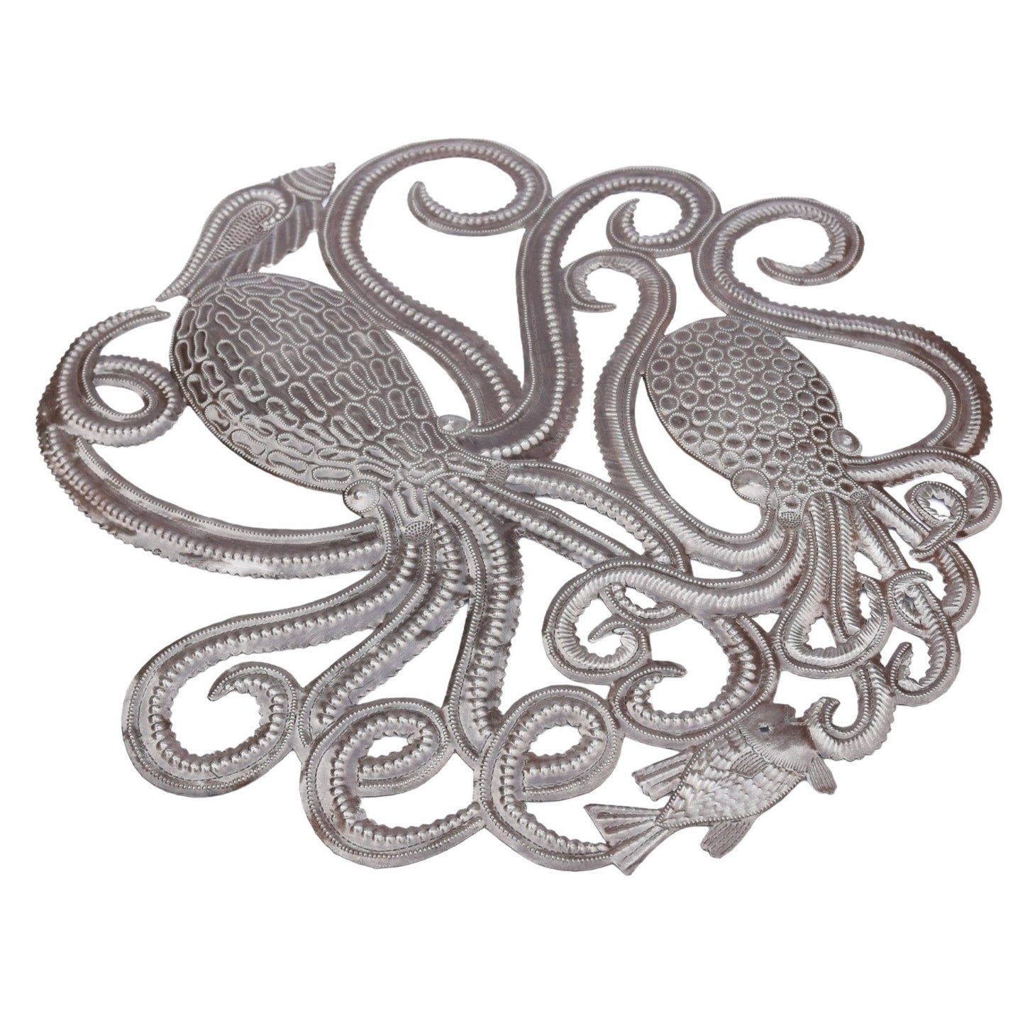 Handmade Octopus Wall Art Round Metal Sculpture Fair Trade