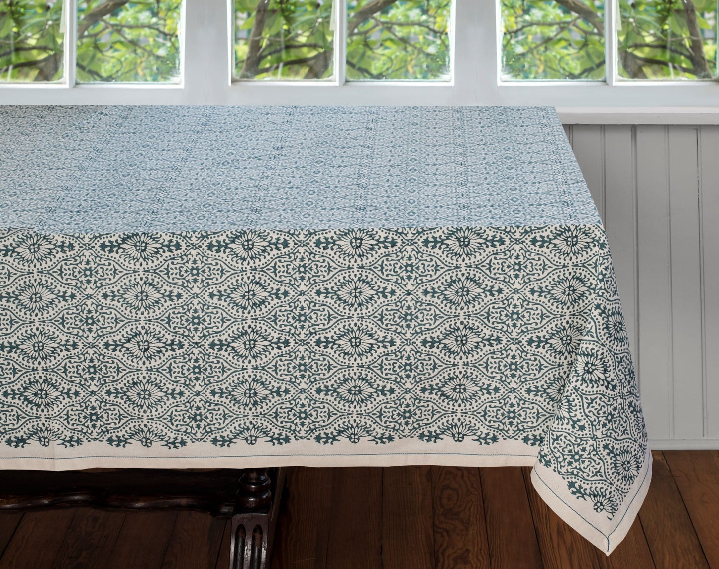 Hand Block Printed Cotton Tablecloth | Kora Cotton | Fair Trade | BREAZEALE