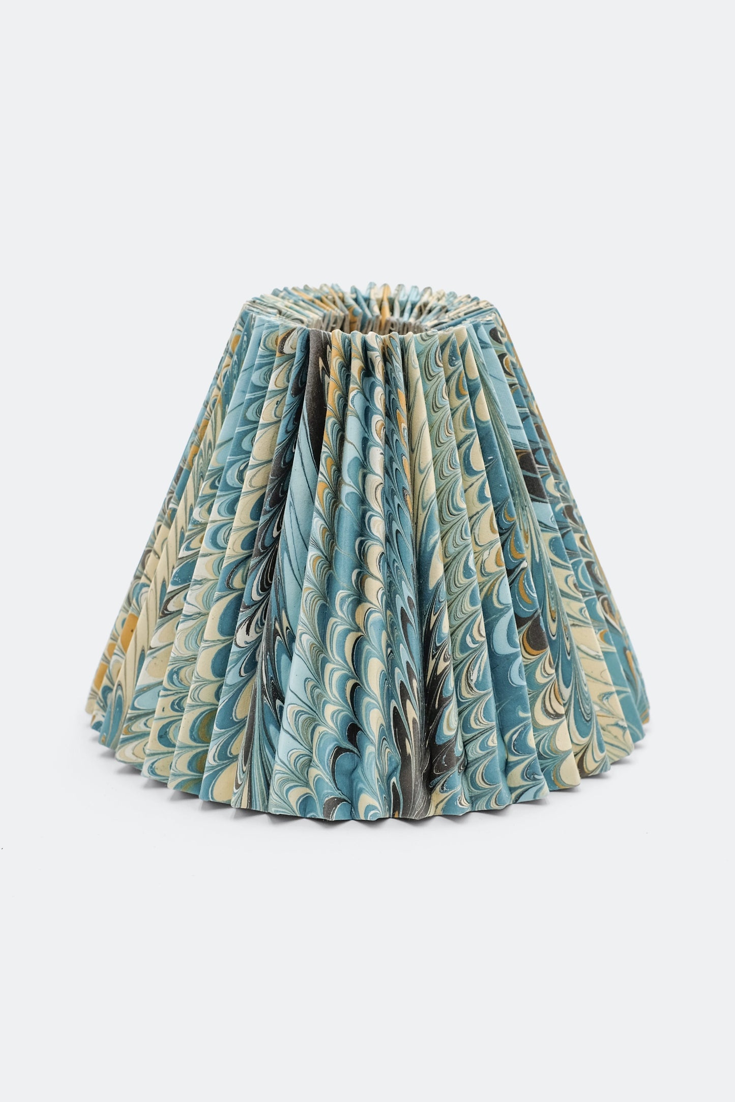 10" Pleated Empire Lampshade —  Hand-Marbled