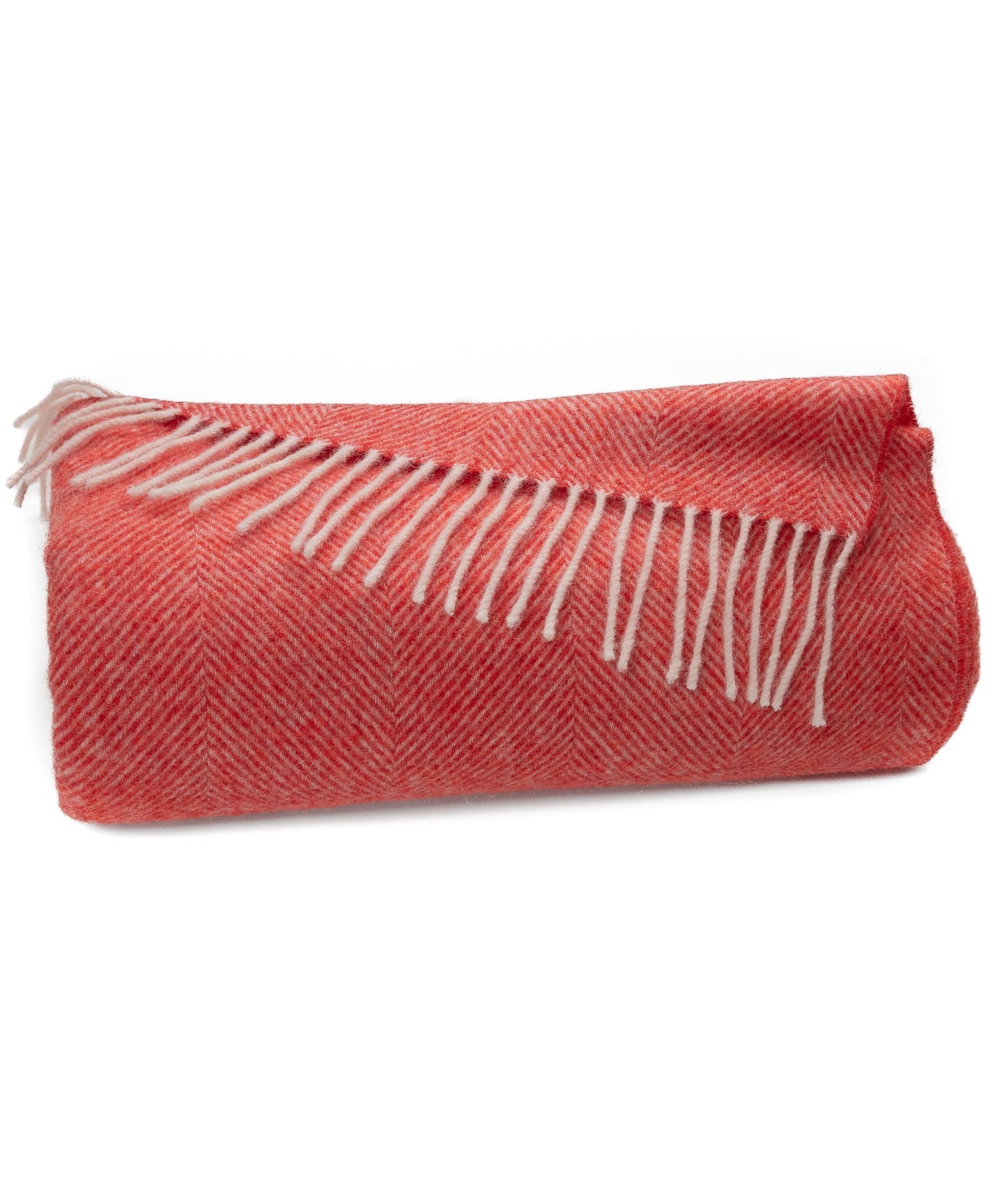Southampton Home Shetland Lambswool Herringbone Throw – Watermelon
