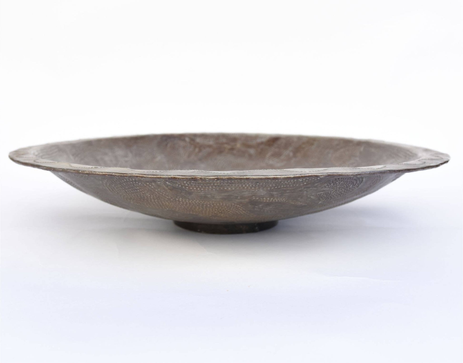 Metal Bowl with Abstract Beading, One of a Kind