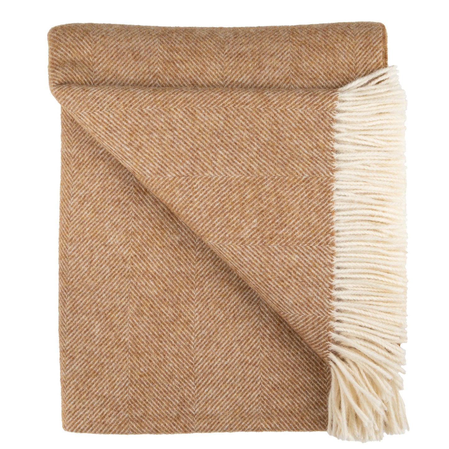 Southampton Home Shetland Lambswool Herringbone Throw – Rust