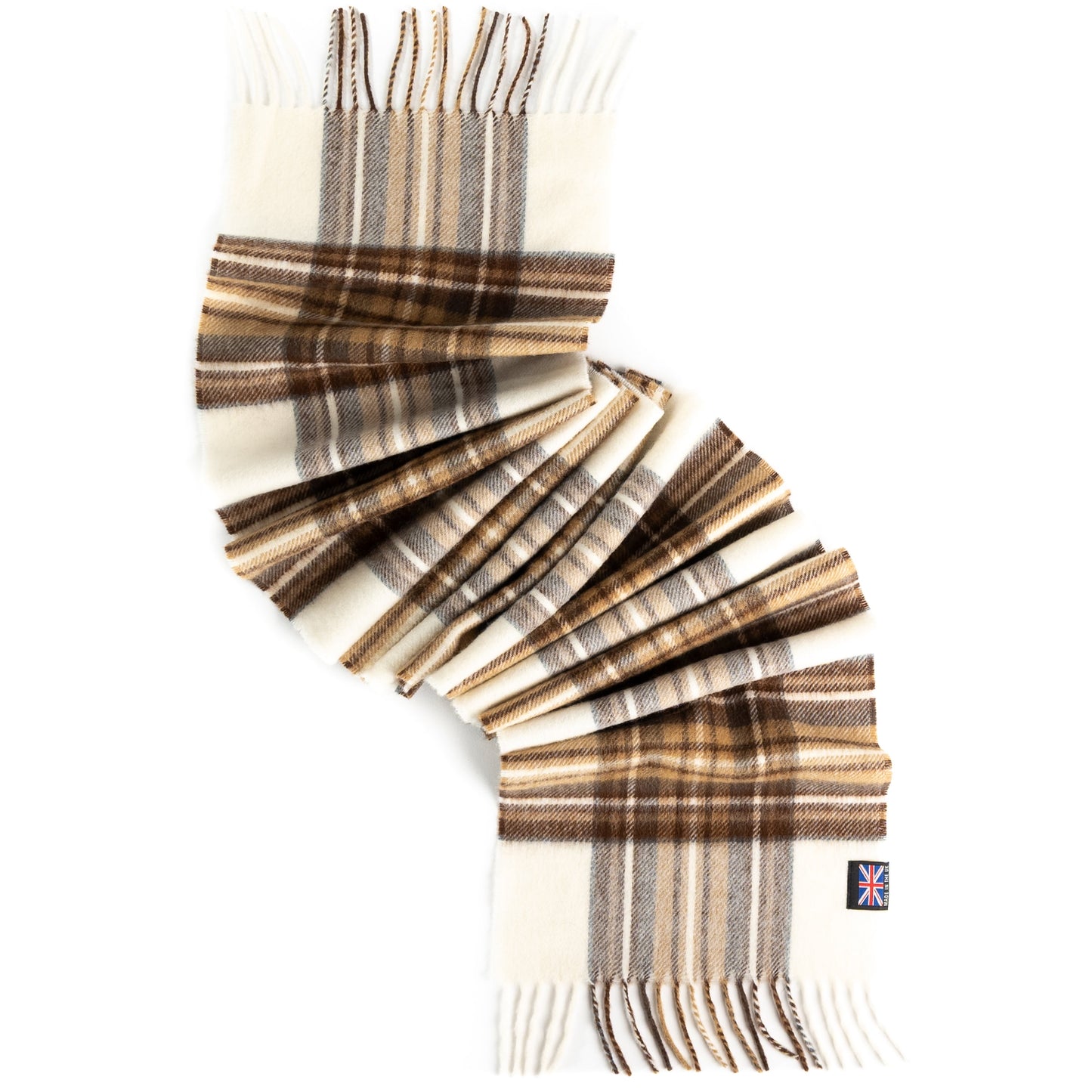 Prince of Scots Merino Lambswool Tartan Scarf (Natural Dress Stewart)