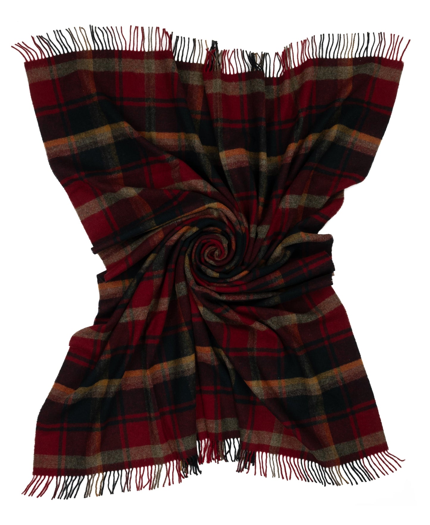 Highland Tweeds Shetland Lambswool Throw - Dark Maple