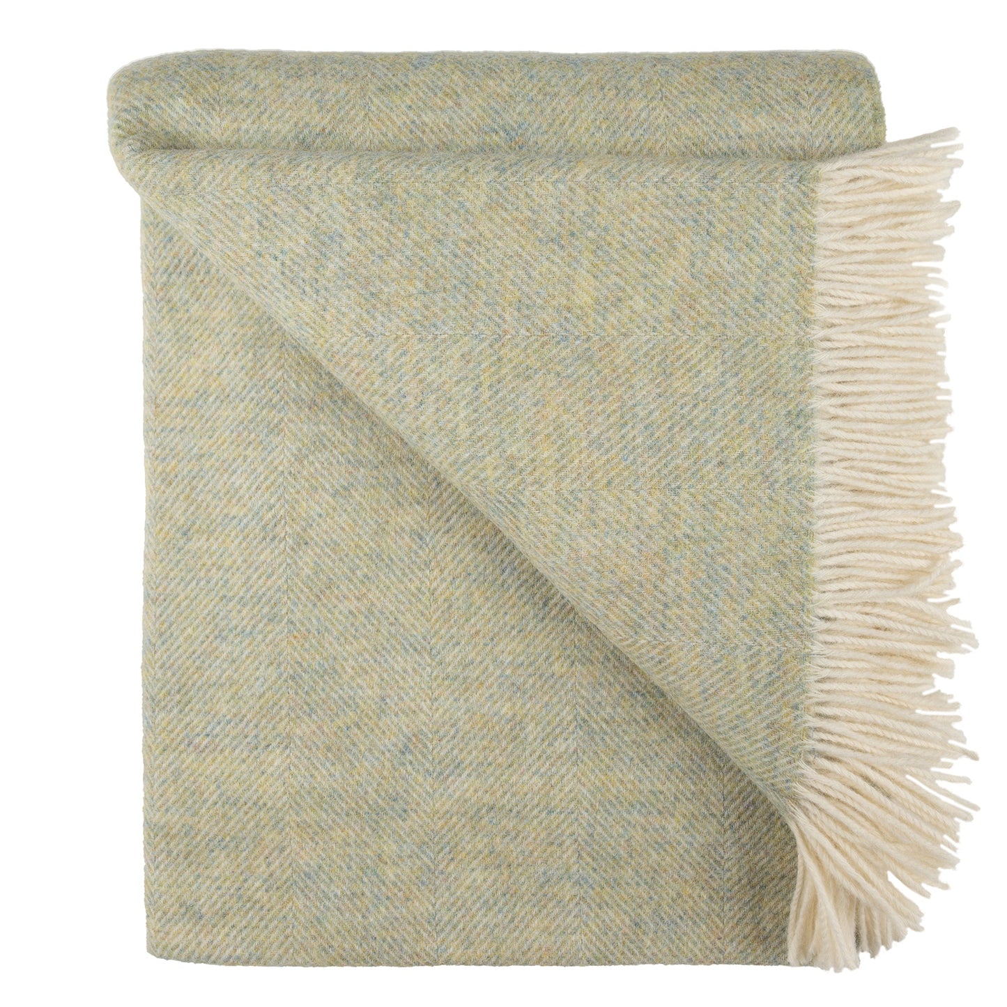 Southampton Home Shetland Lambswool Herringbone Throw – Meadow