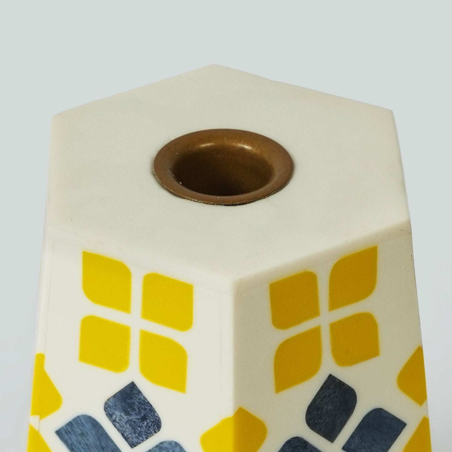 Marigold Mosaic Bone Inlay Candleholder