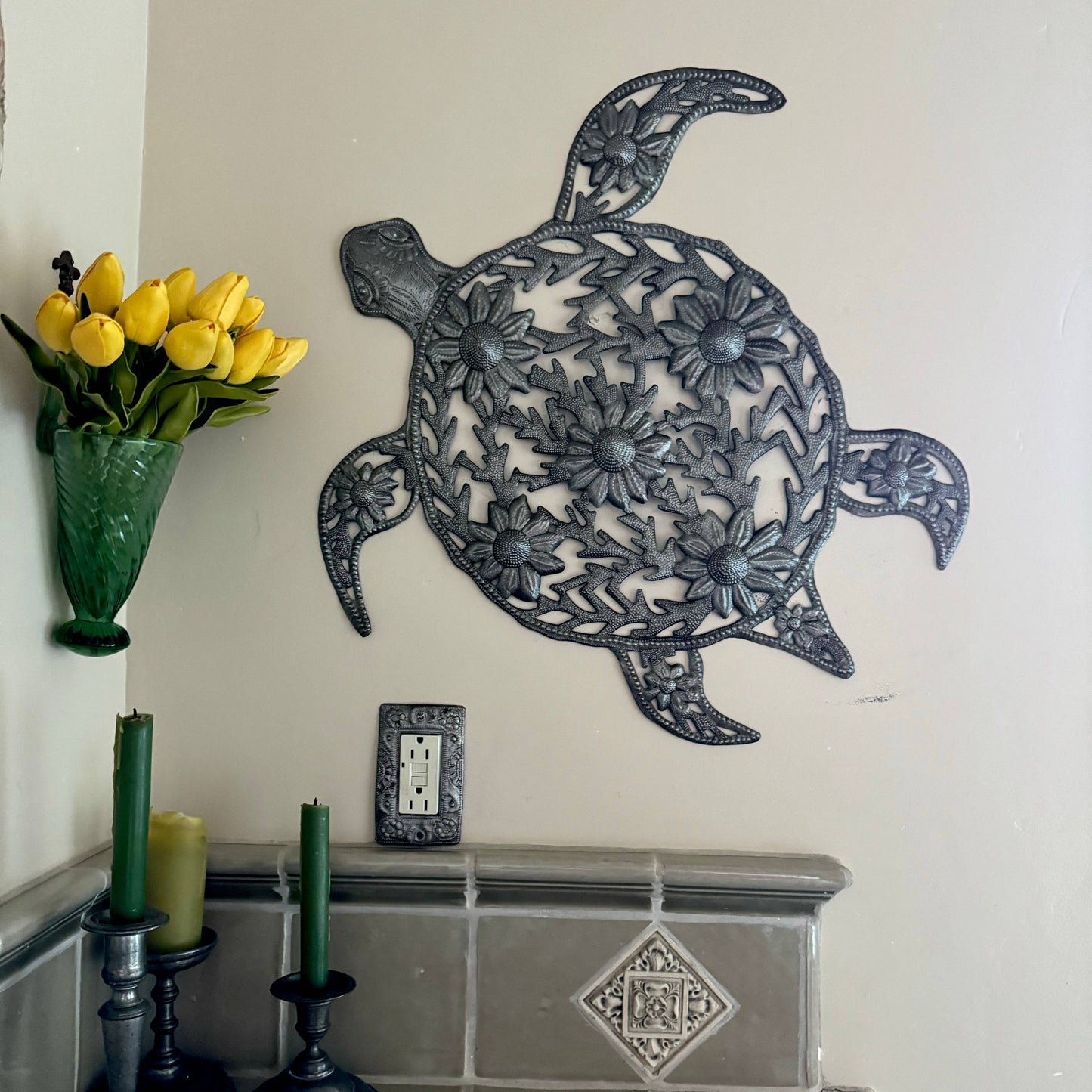 Sea Turtle Nautical Theme Beach Decor, Fair Trade Handmade