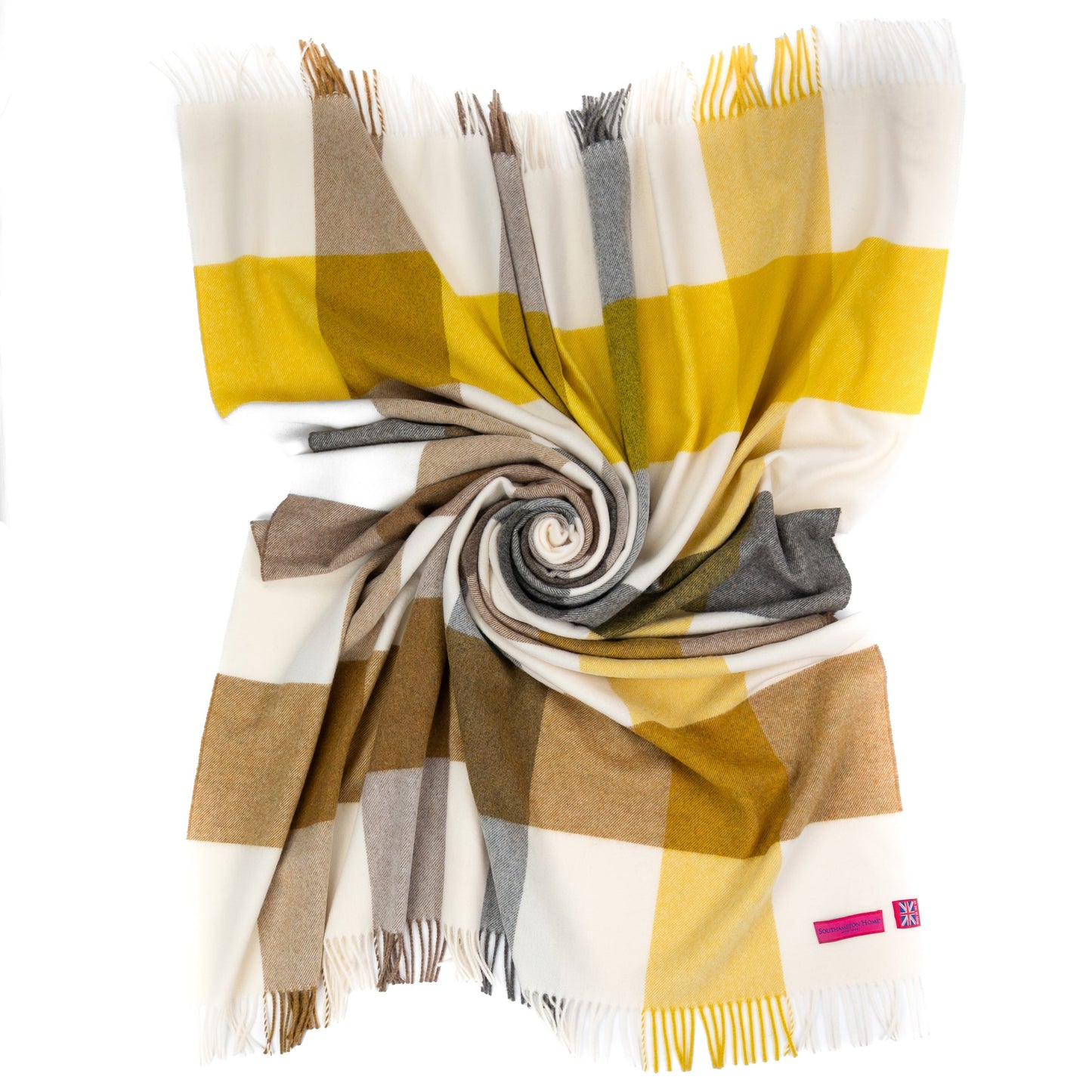 Southampton Home Merino Wool Throw – Block Gold