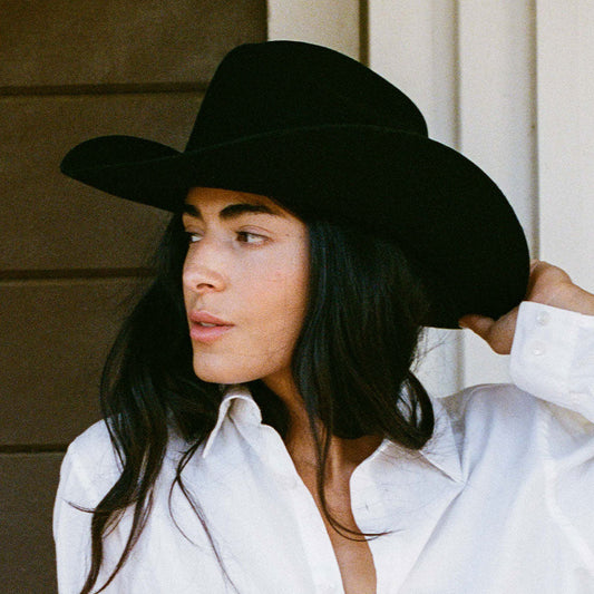 Karina Wool Cowboy Hat - Black