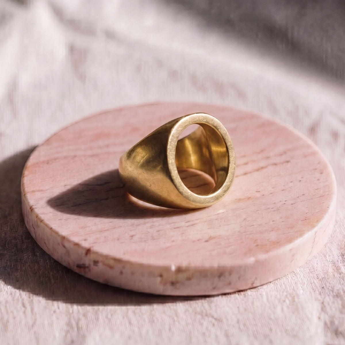 Unique Hollow Signet Ring | Kasa Statement Brass Jewelry