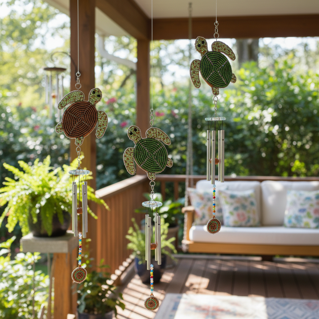 Sea Turtle Wind Chime, Sm  (Set of 3)