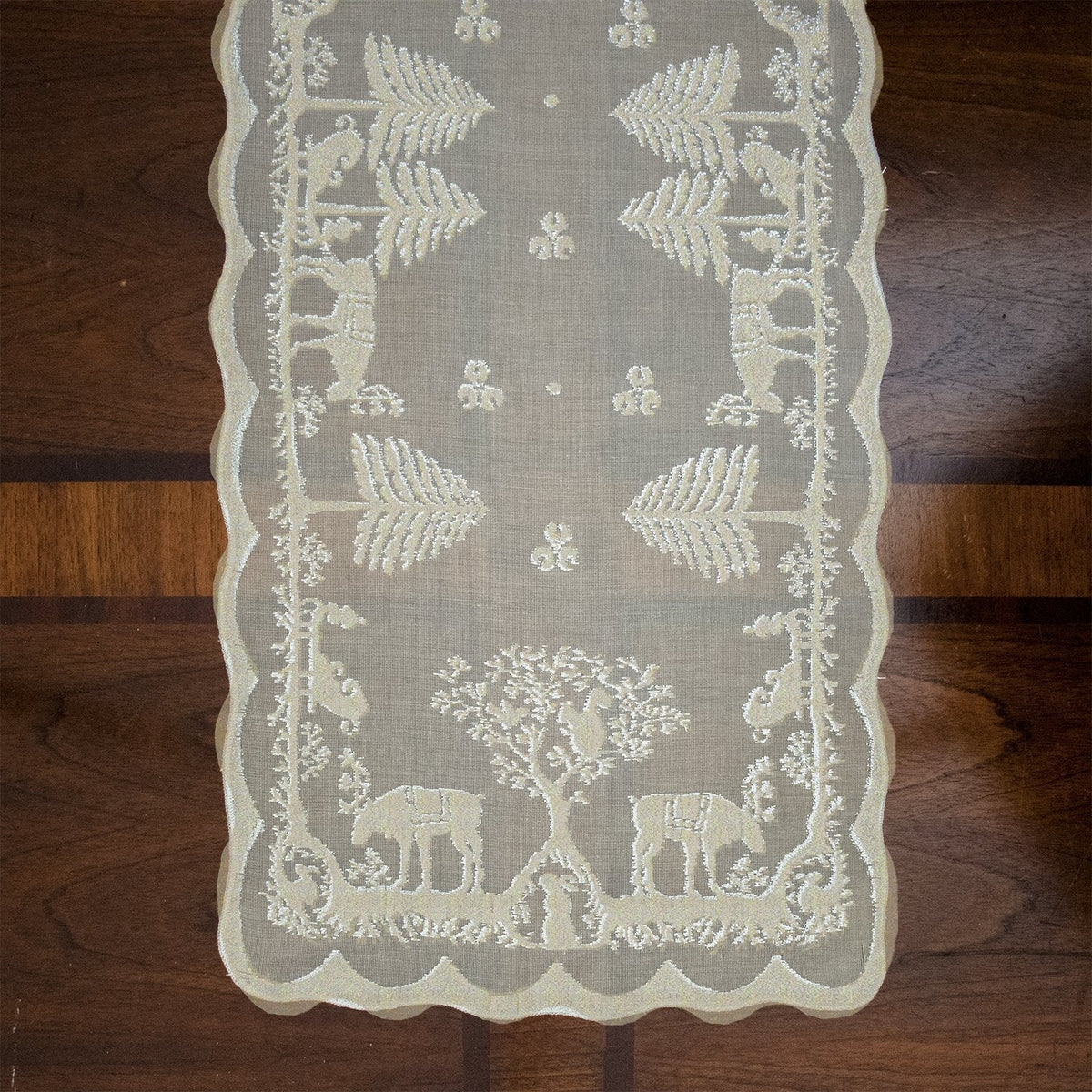 Prince of Scots Scottish Leno Gauze Table Runner ~ Gold Lurex ~
