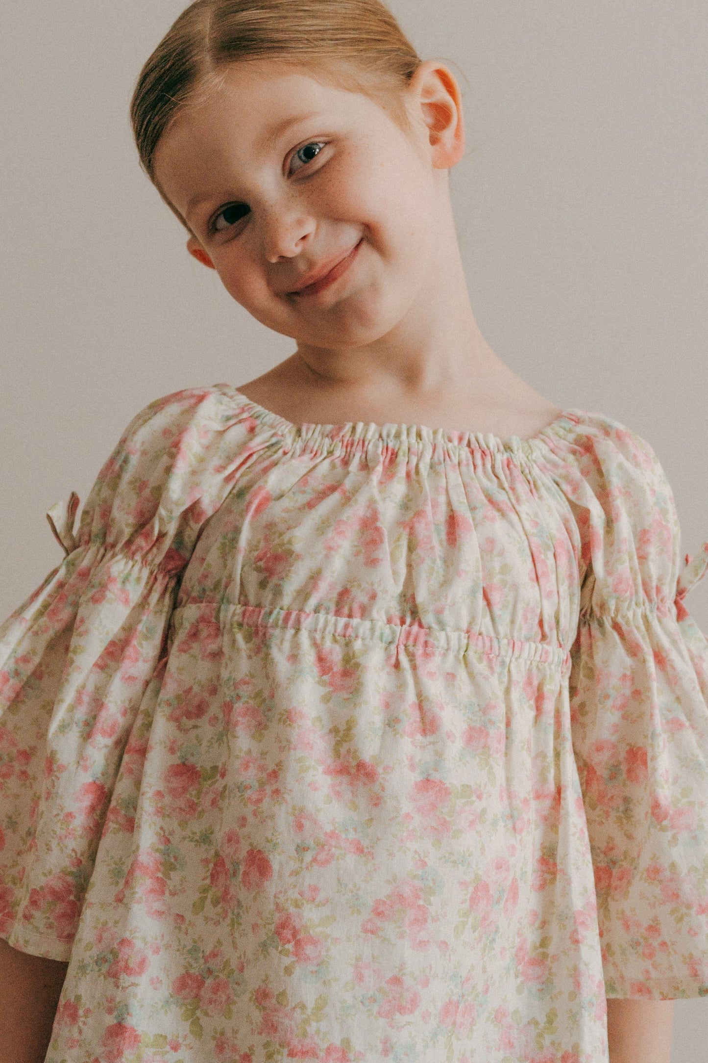 Kennedi Dress-Pink Blossom | Bell Sleeve