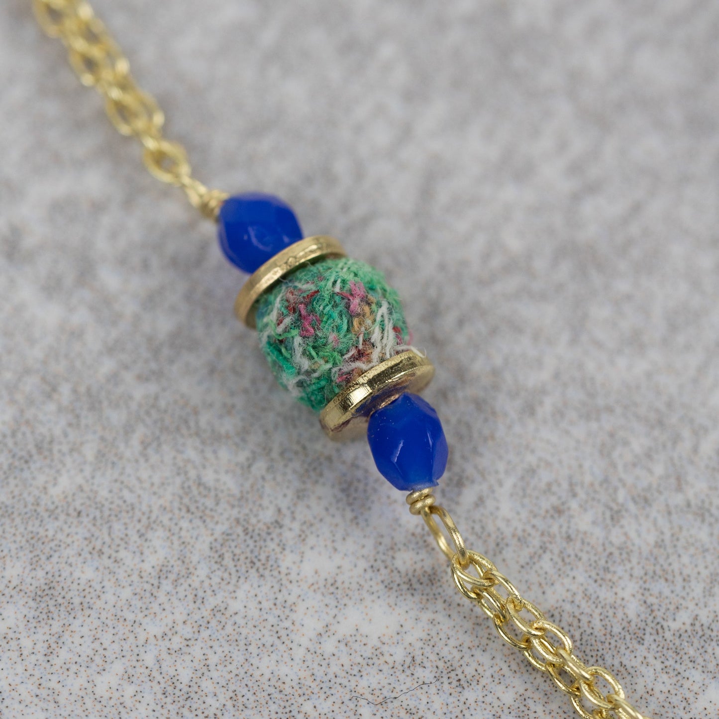 Recycled Sari & Glass Bead Necklace