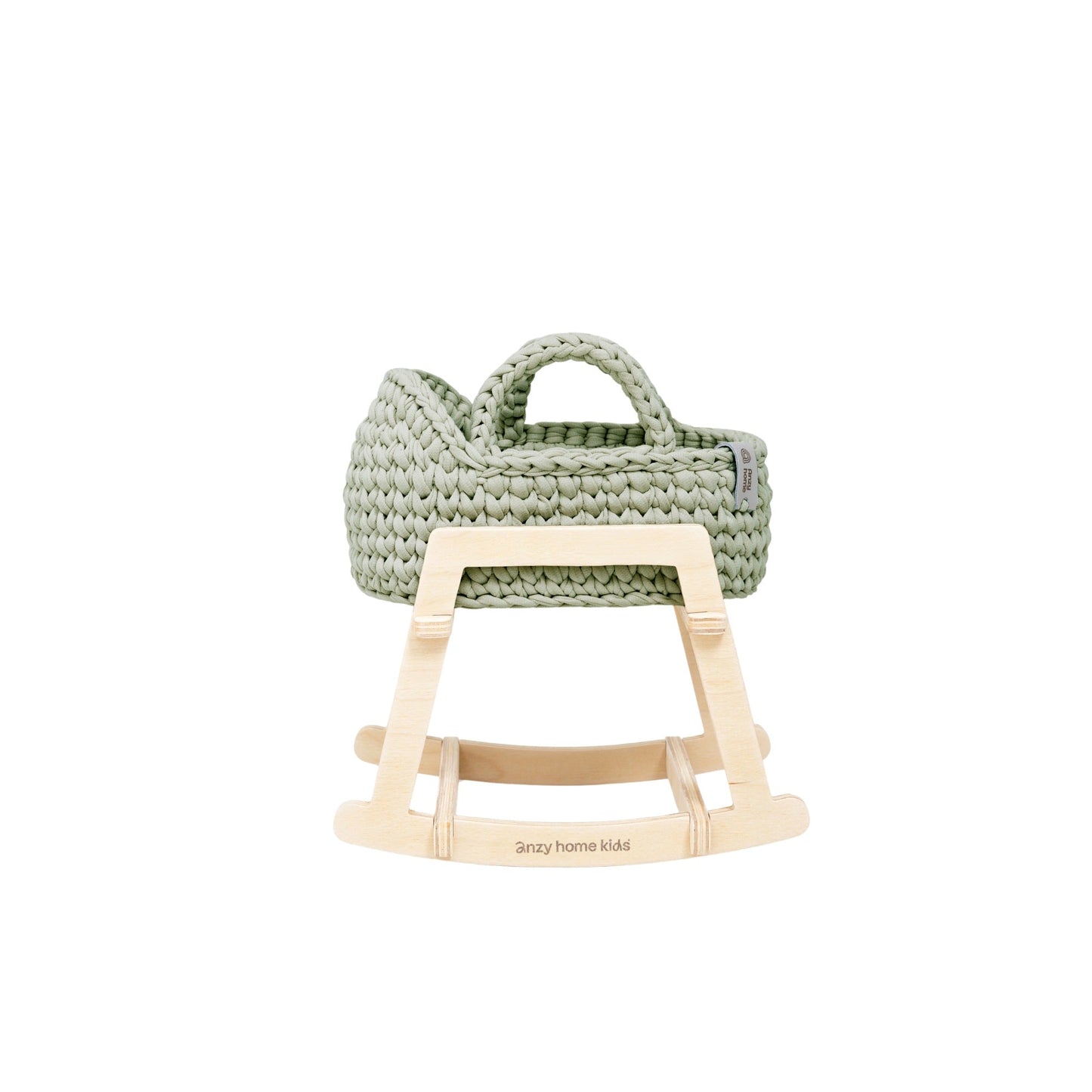 Mini Doll Moses Basket w/Rocking Stand