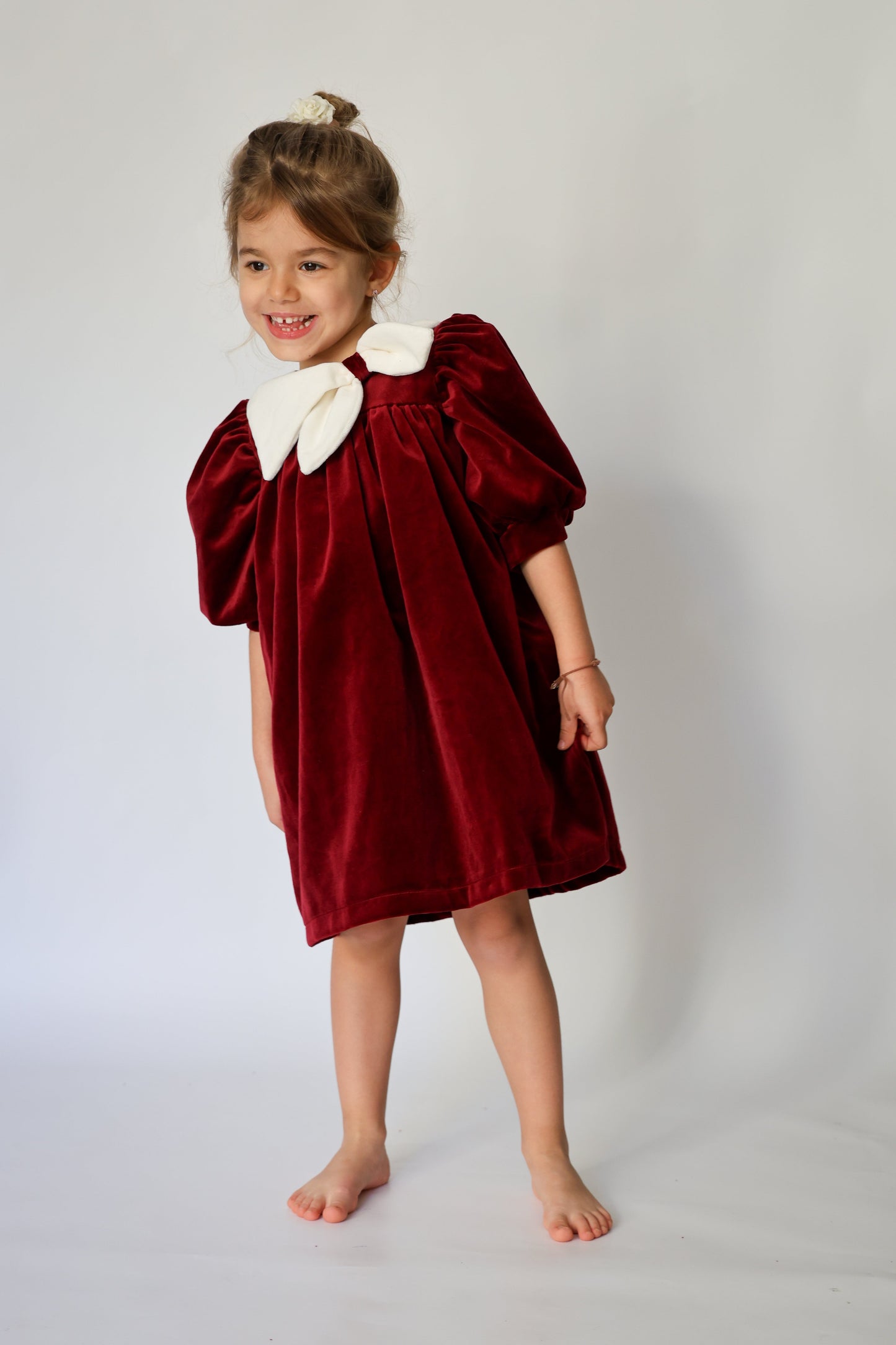 Rosemoor Dress |  Winterberry Red  Cotton Velvet