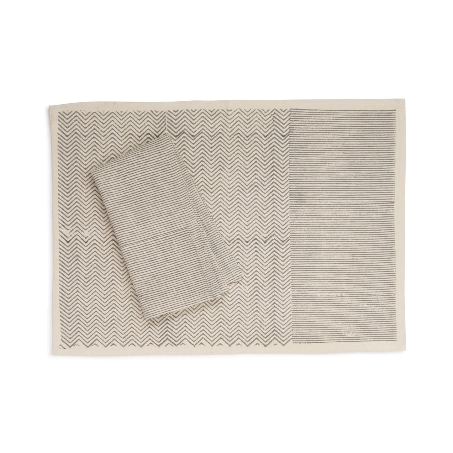 Kora Cotton Placemats, Set of 4 | Hand Block Printed | Fair Trade & Artisan Made | Block Duo
