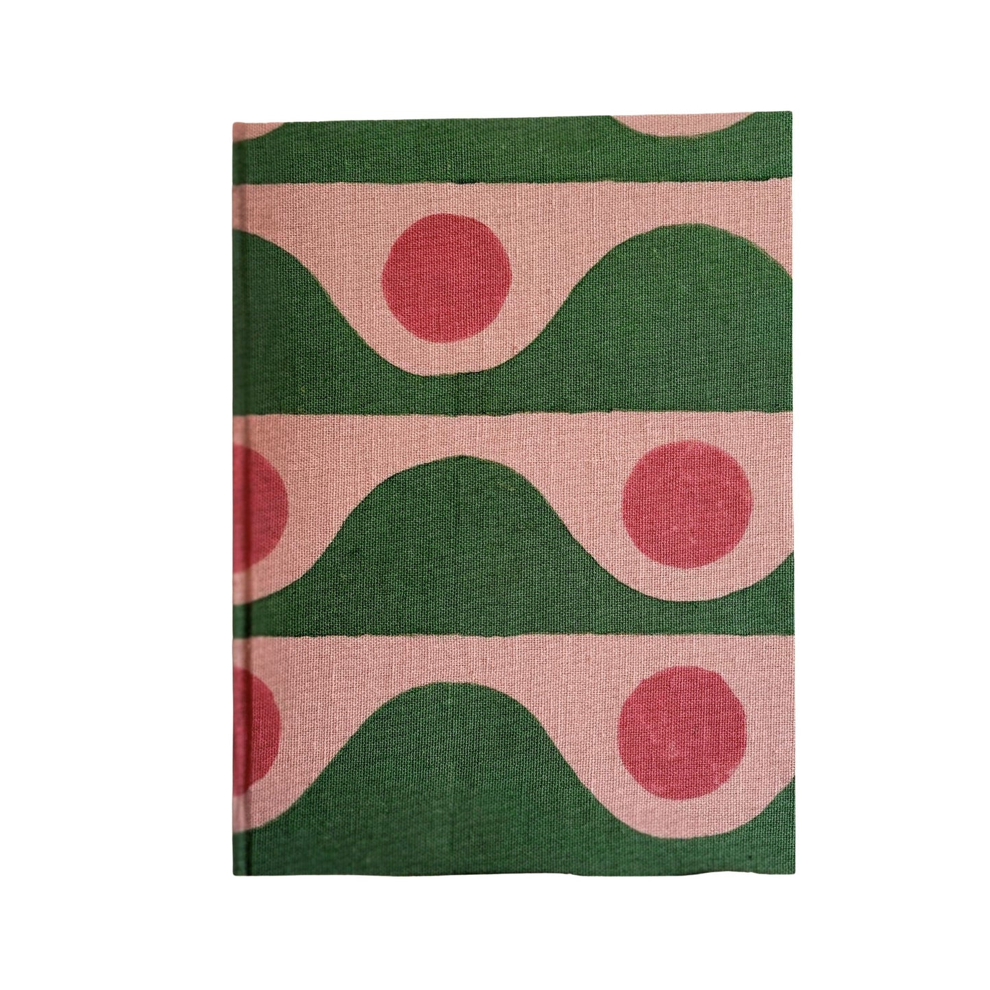 Handcrafted Sustainable A5 Diary Journal Notebook l Handmade Paper l Tide Dot Green
