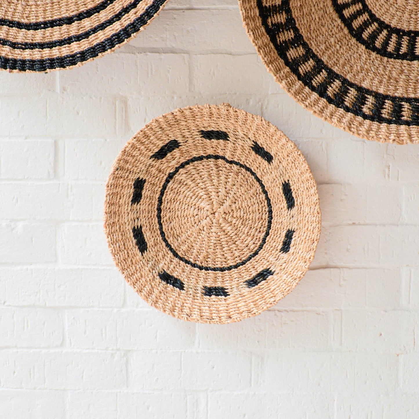 Natural + Black Wall Baskets, Small