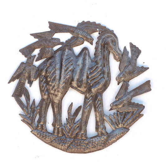 Camel Haitian Metal Art, Fair Trade, Limited Edition 11x12in
