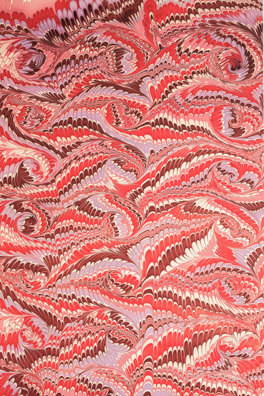 Hand Marbled Florentine Pink Gift Wrapping Paper Sheets