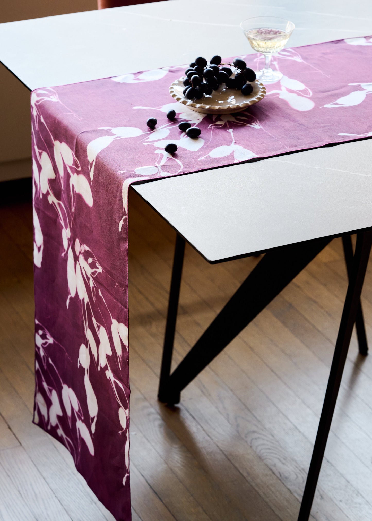 Porto Print in Aubergine Runner