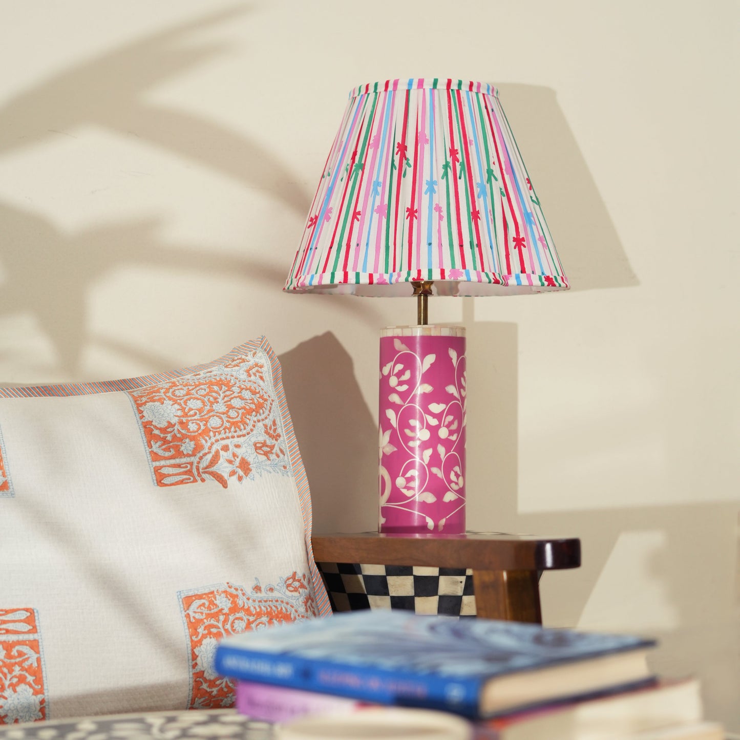 Floral Vines Bone Inlay Table Lamp Base