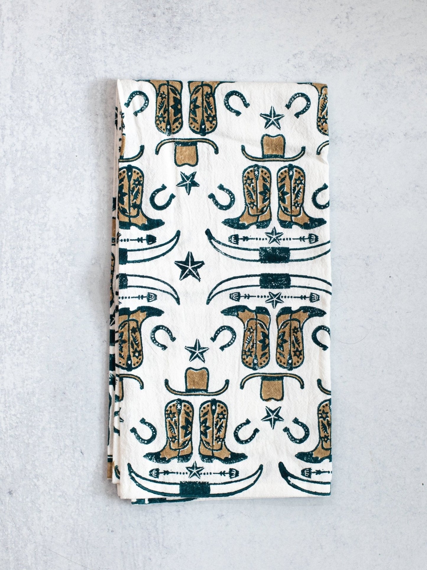 S/2 Tea Towel Set - Howdy Cowgirl, Midnight