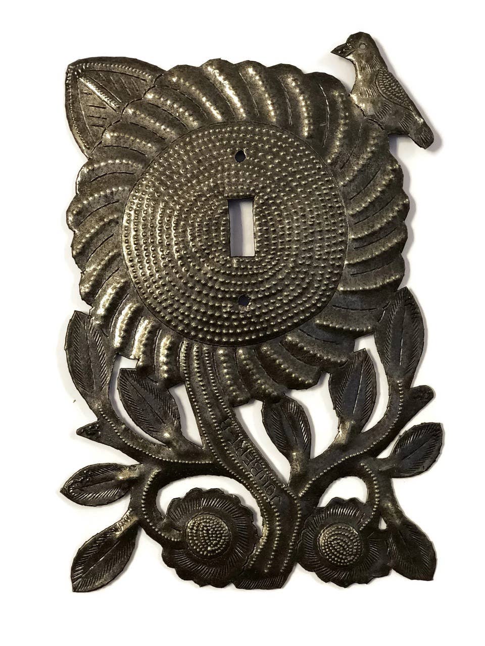 Single Switch Plate Cover – Sunflower & Bird Haitian Metal