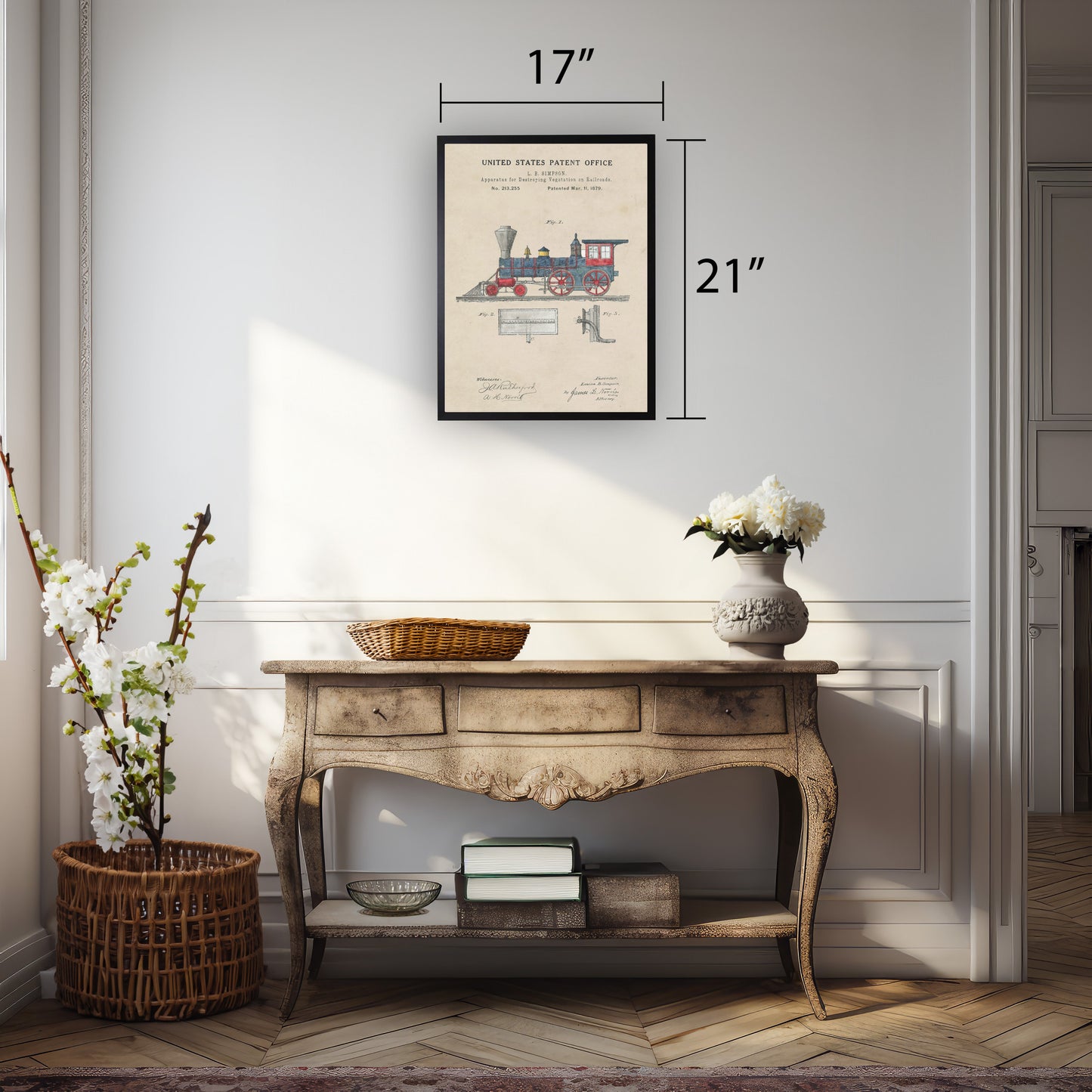 Toy Train Patent in Black Frame