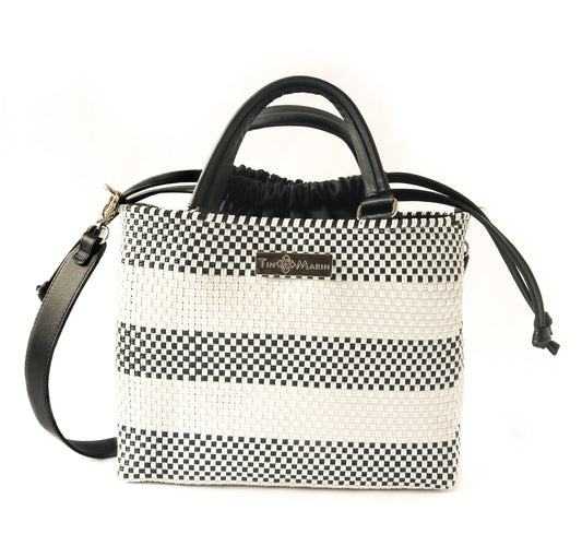 Lolo Medium Woven Crossbody Drawstring Bag