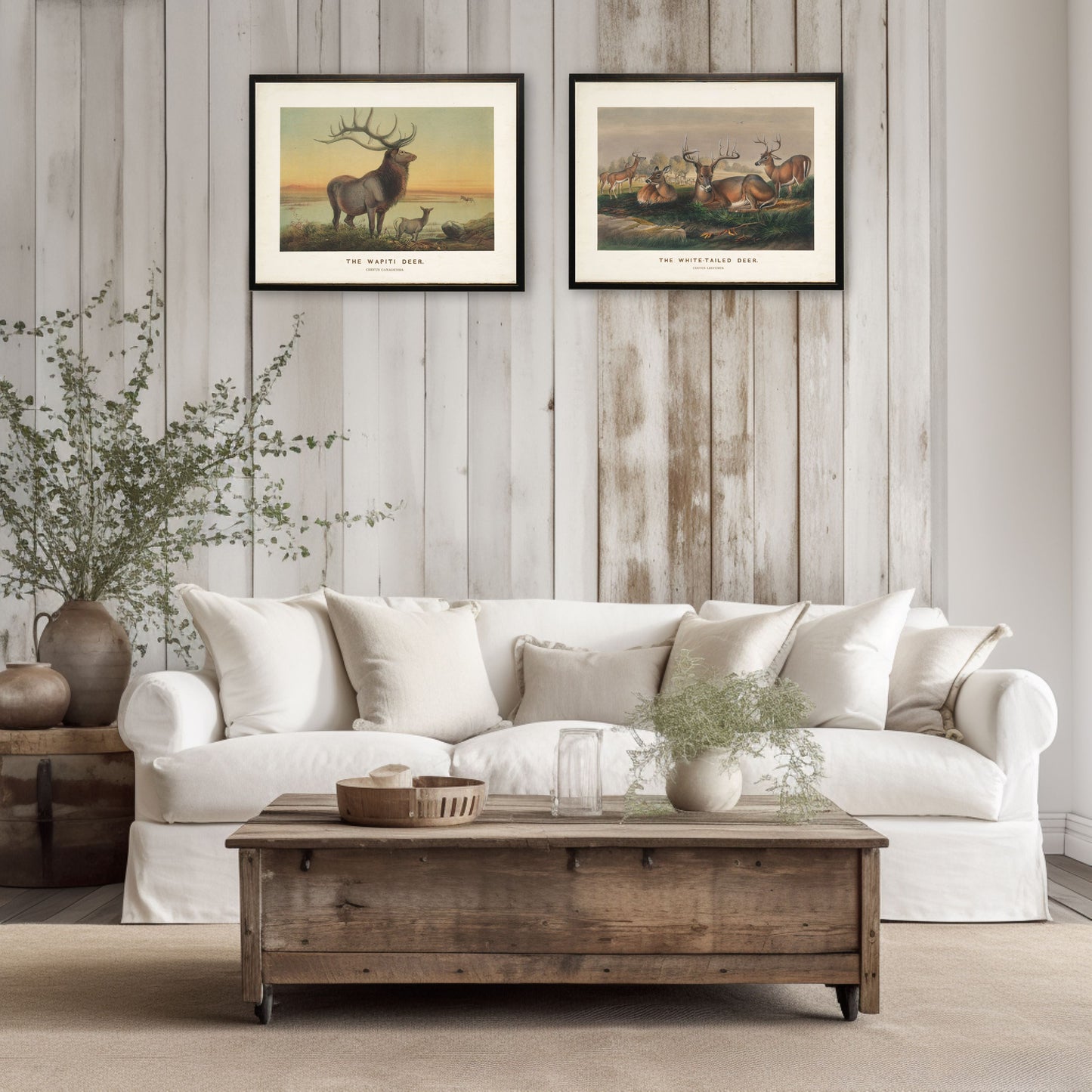 "The White-Tailed Deer" Scene in Copper and Black Frame