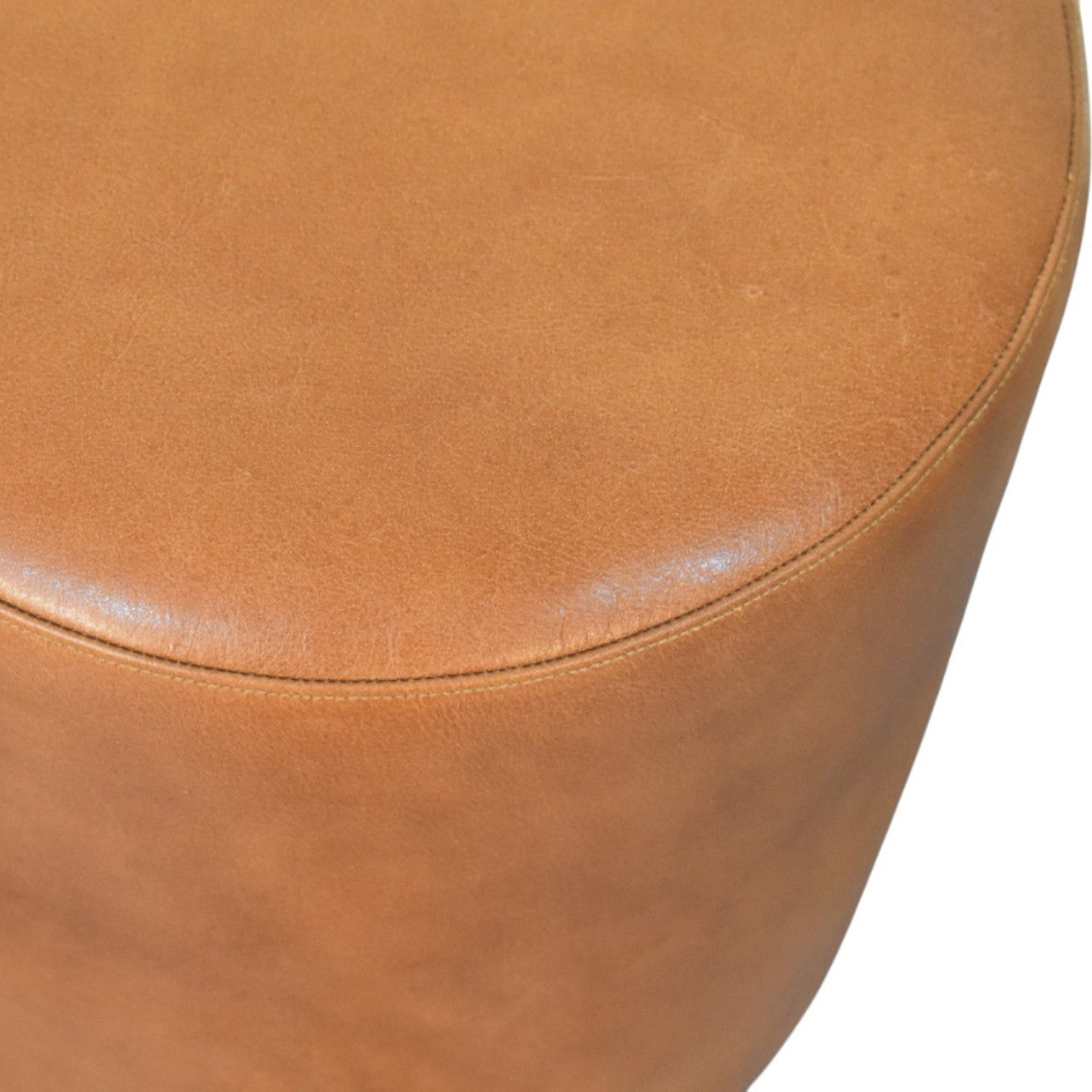 Solid Wood Bola Leather Stool