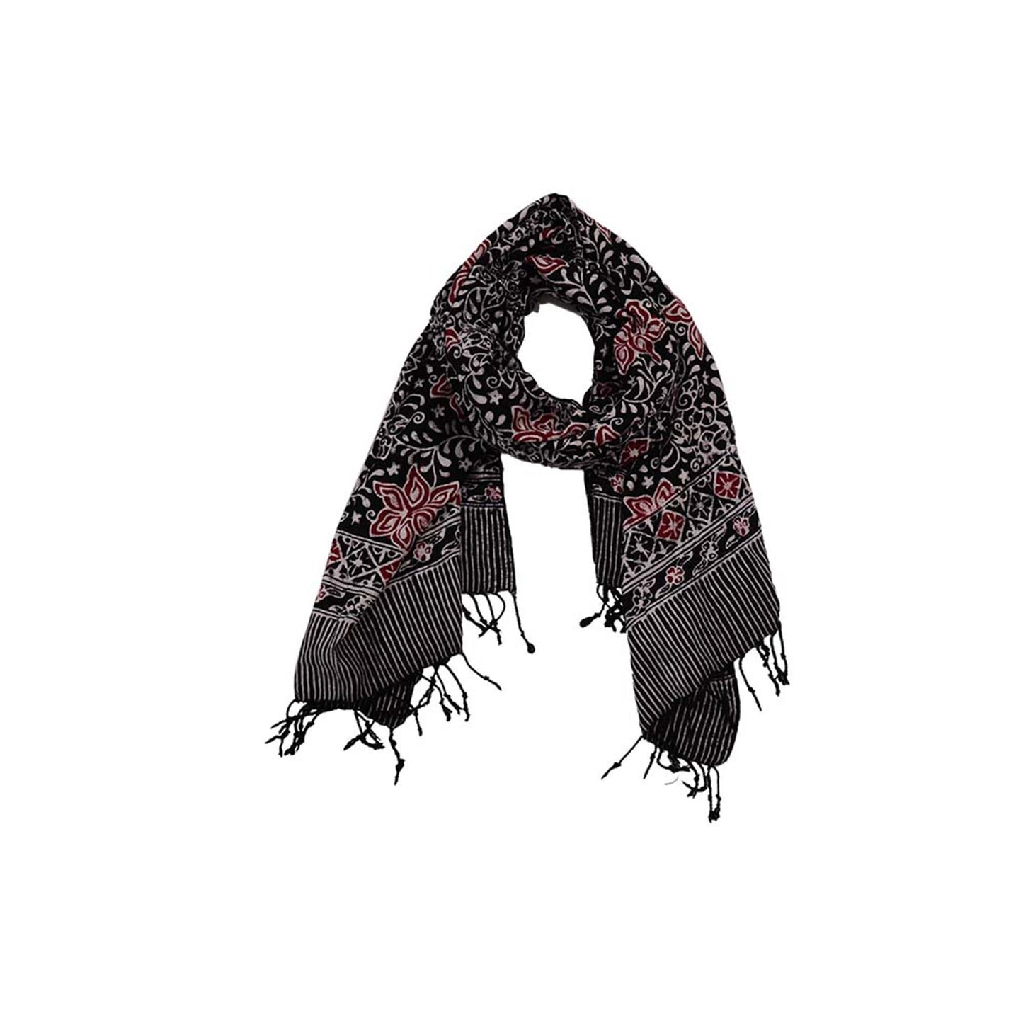 Hand Dyed Batik Scarf - Floral Star
