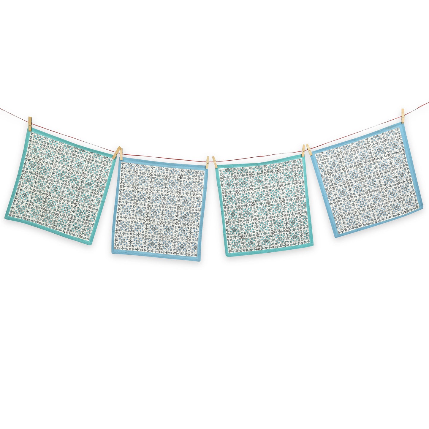 Hand Block Printed Cotton Napkins, Set of 4 | Ivy