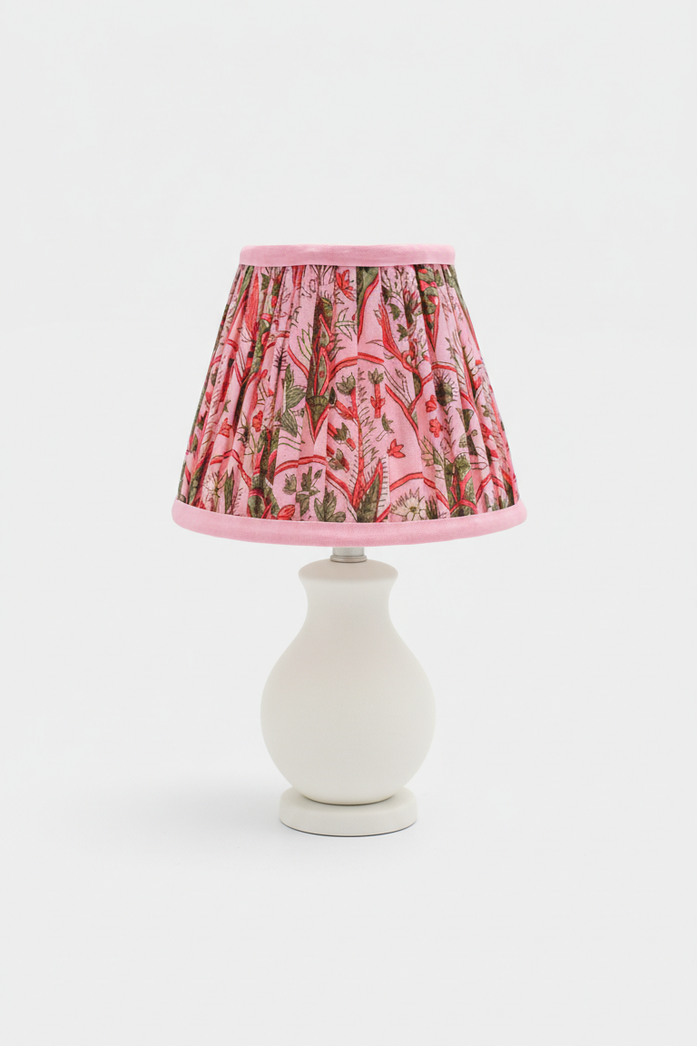 6'' Mini Pleated Lampshade —  Blockprint