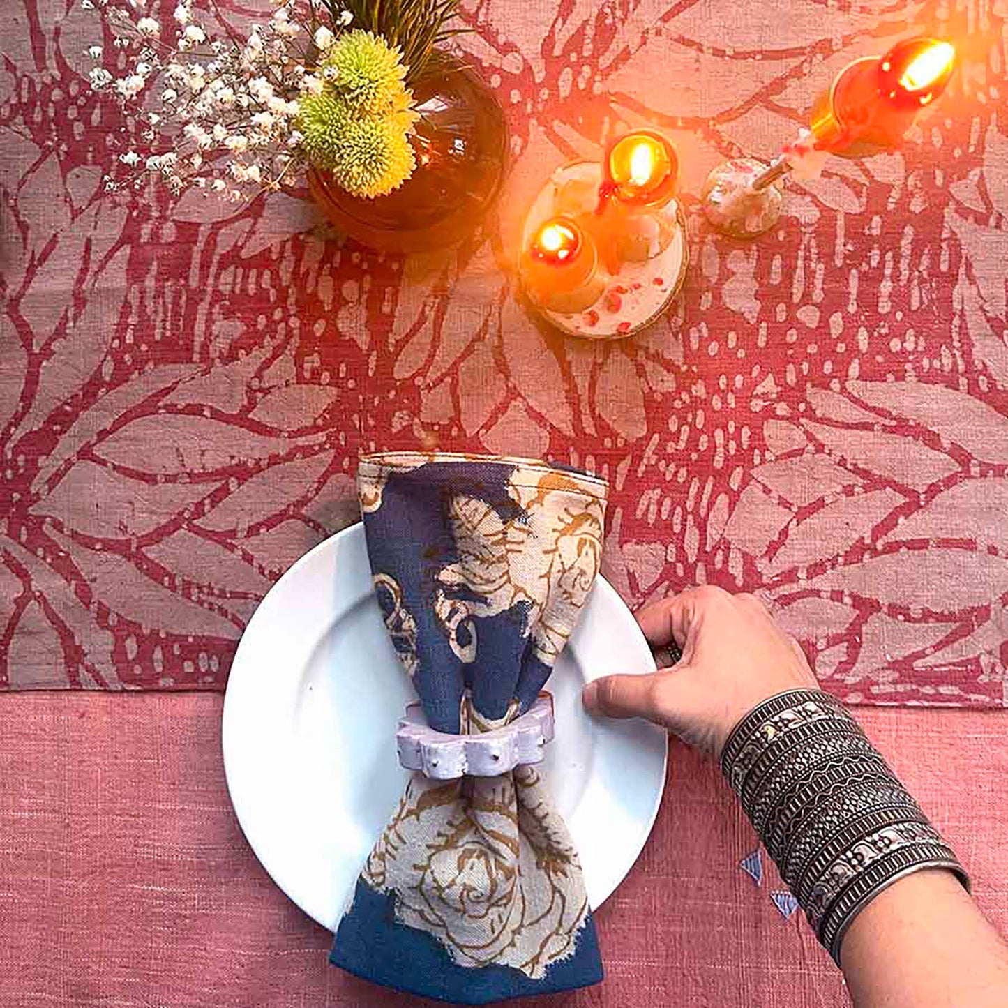 S/4 Organic Cotton Napkins - Rose Gold