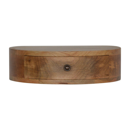 Solid Wood Wall-Mounted Rounded Nightstand