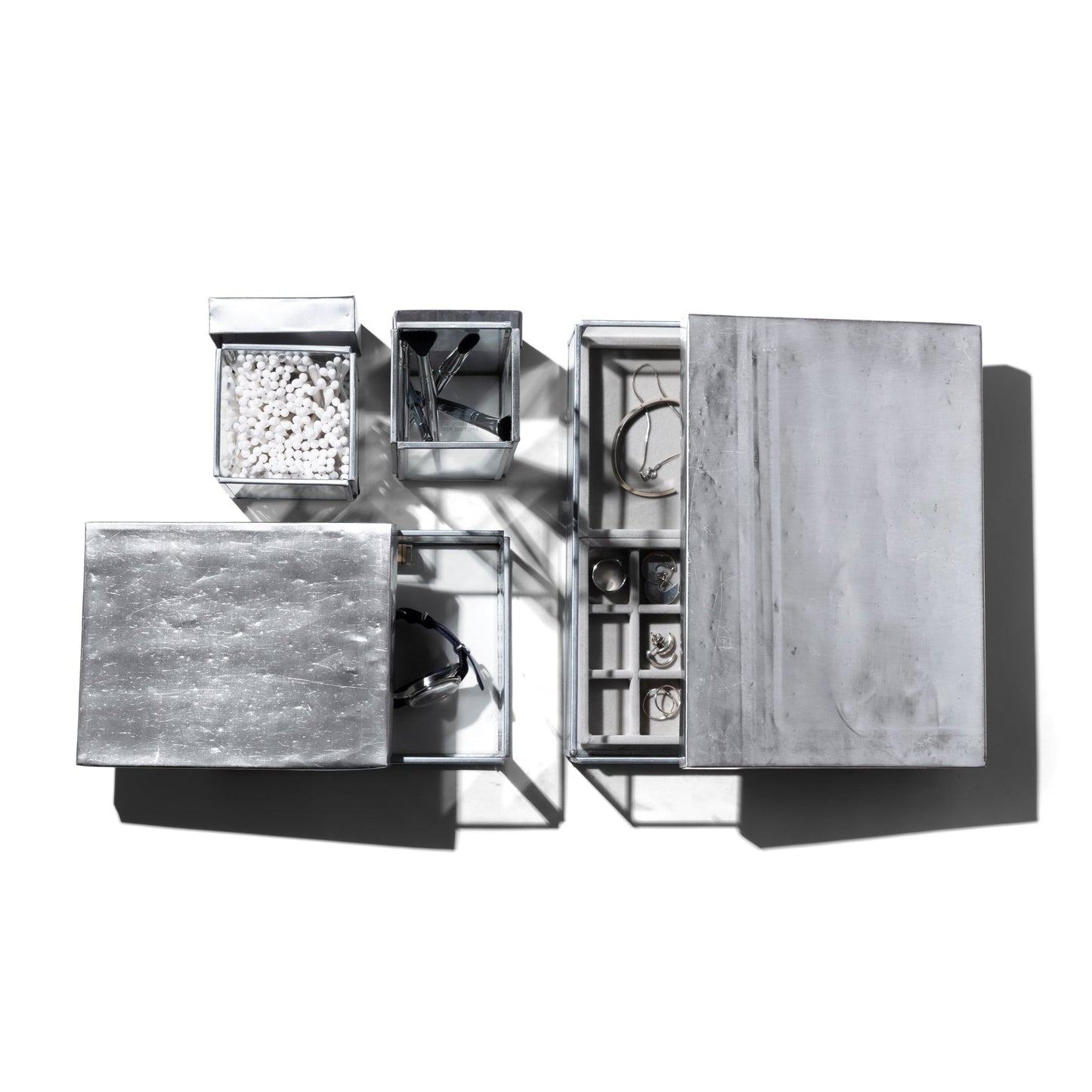 Jewelry Glass Box with Recycle Steel Lid