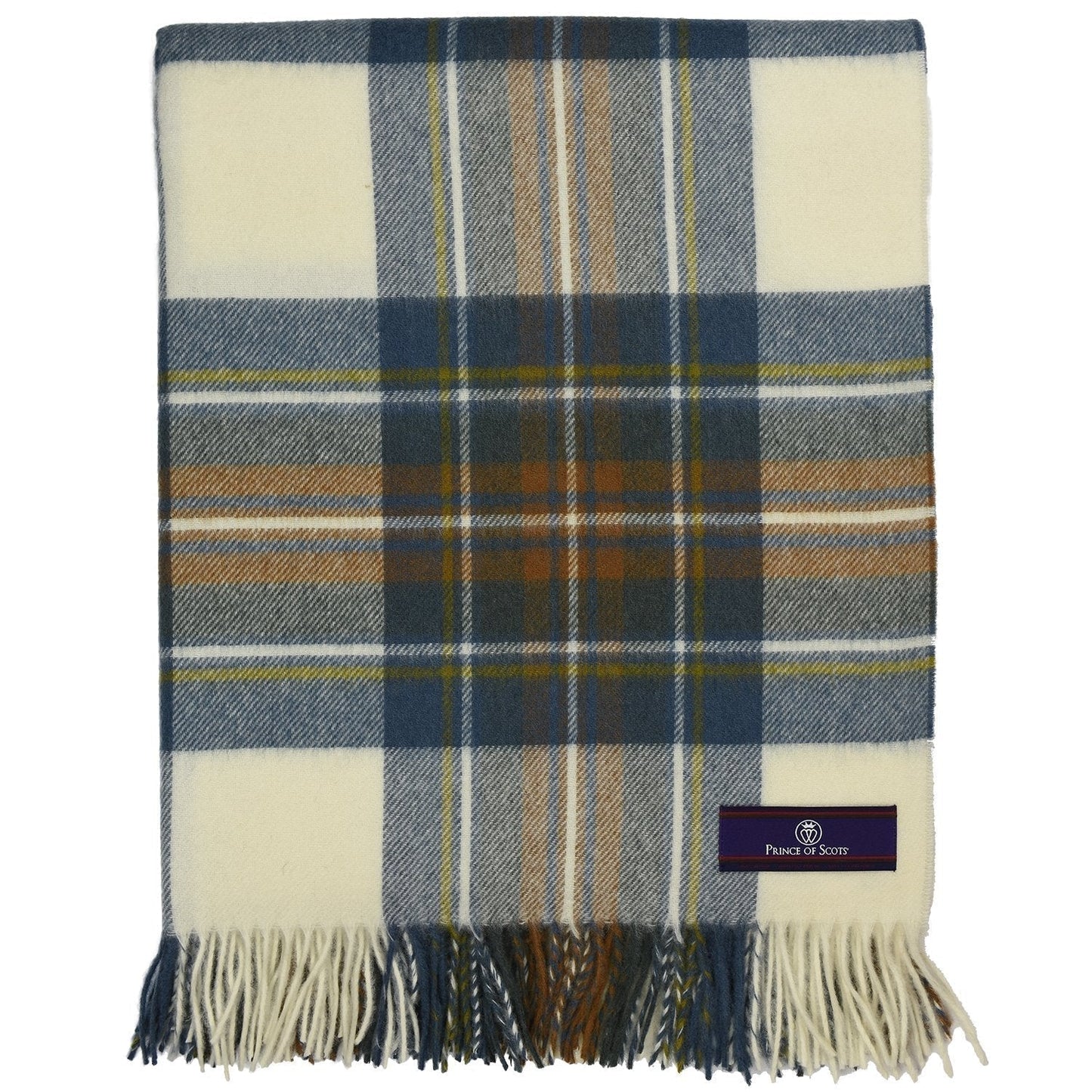 Highland Tartan Tweed Merino Wool Throw - Muted Blue Stewart