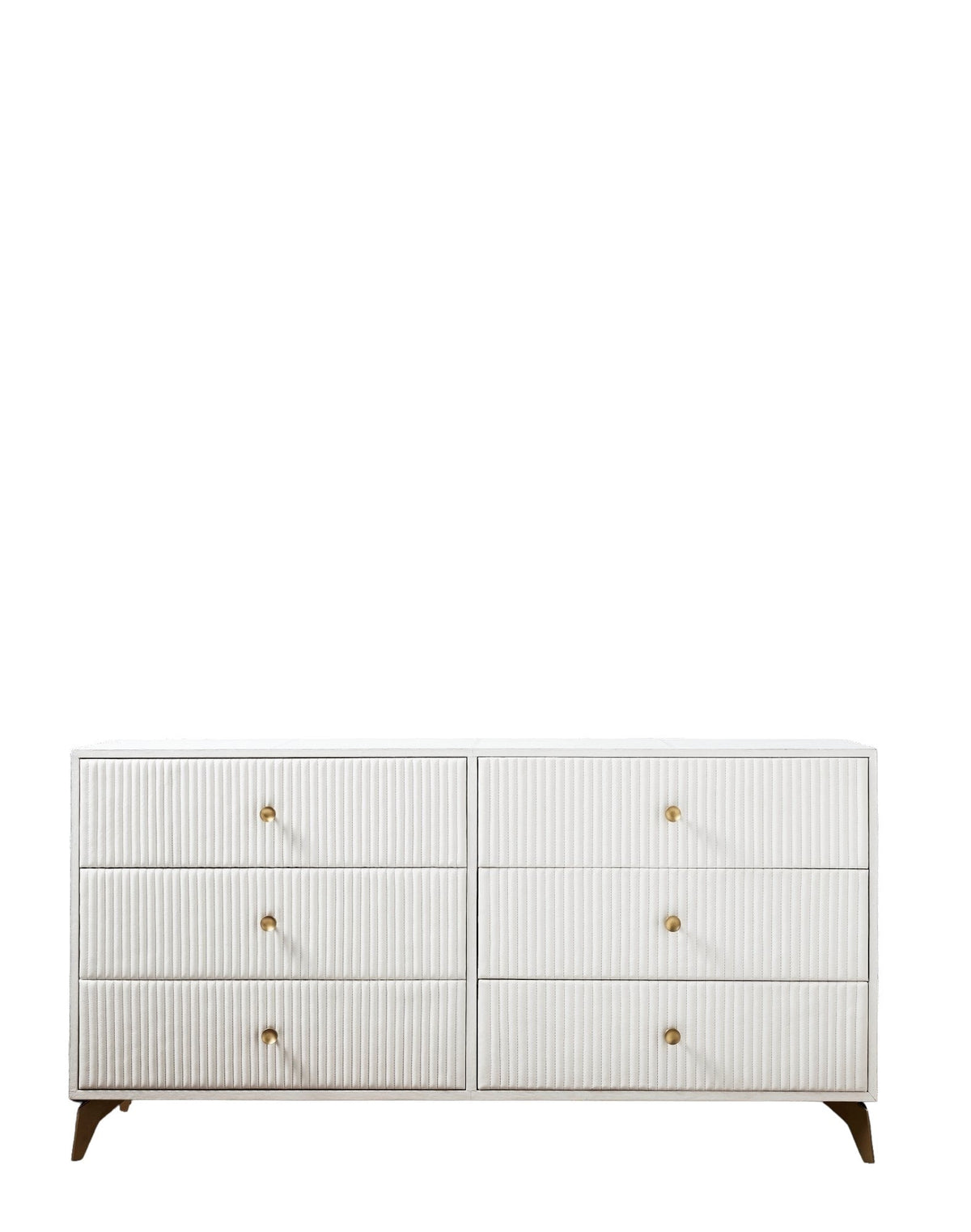 Stanford Six Drawer Leather Dresser
