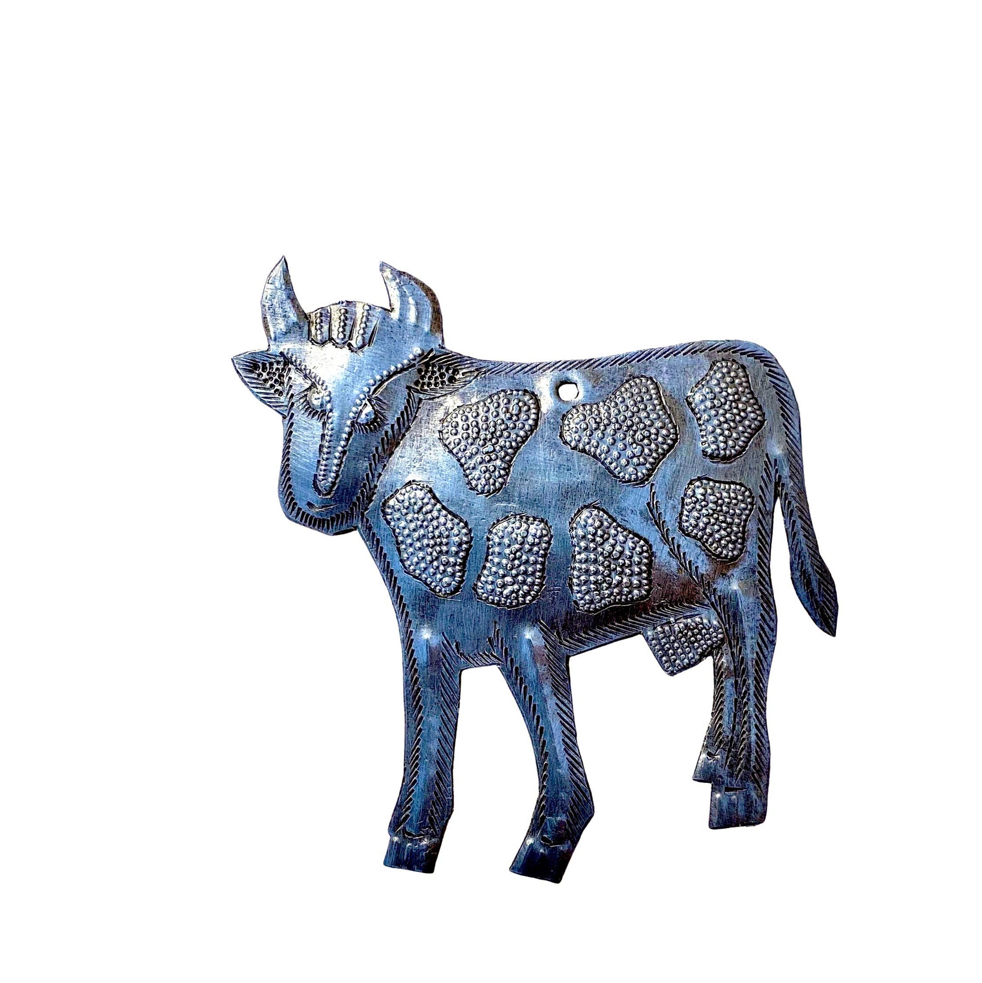 Farm Animal, Hand Cut Cow Ornament, Fair Trade Metal Art 4"