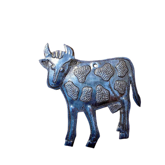Farm Animal, Hand Cut Cow Ornament, Fair Trade Metal Art 4"
