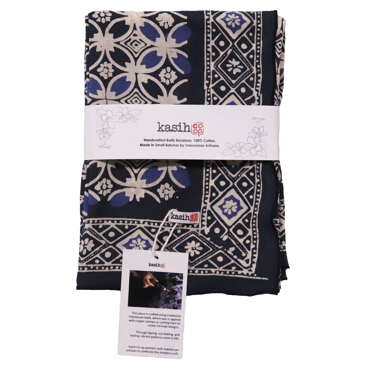 Large 39" Hand Dyed Batik Bandana Charcoal Gray, Size XL Scarf, Oversized