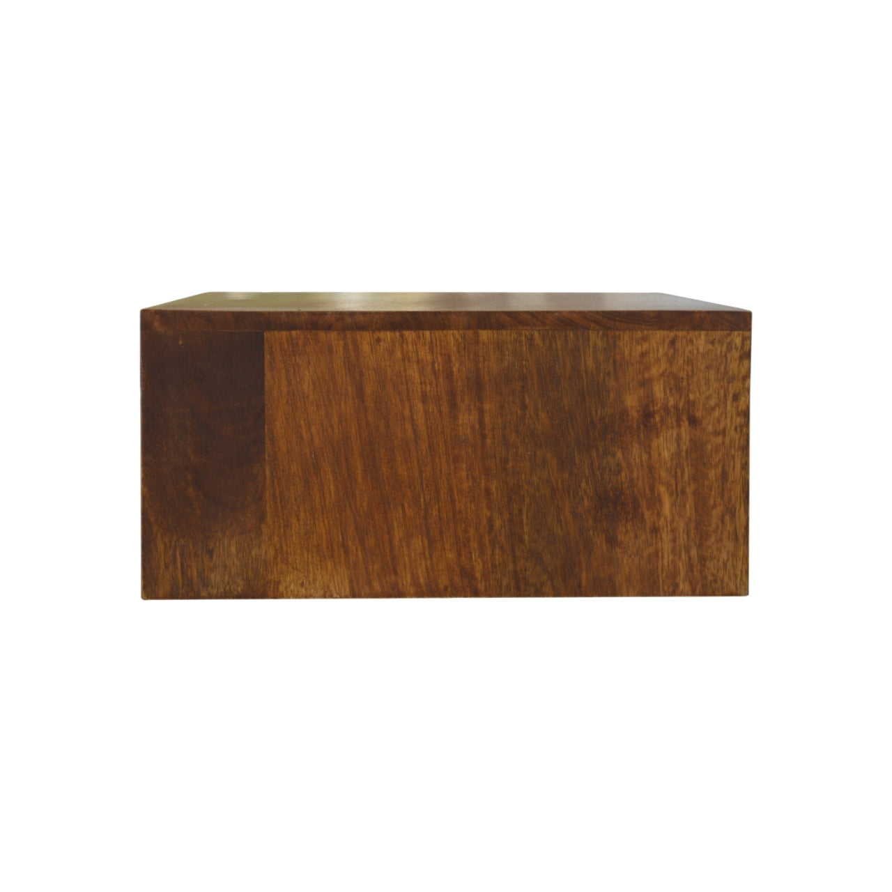 Solid Wood Floating Chestnut Brass Bedside