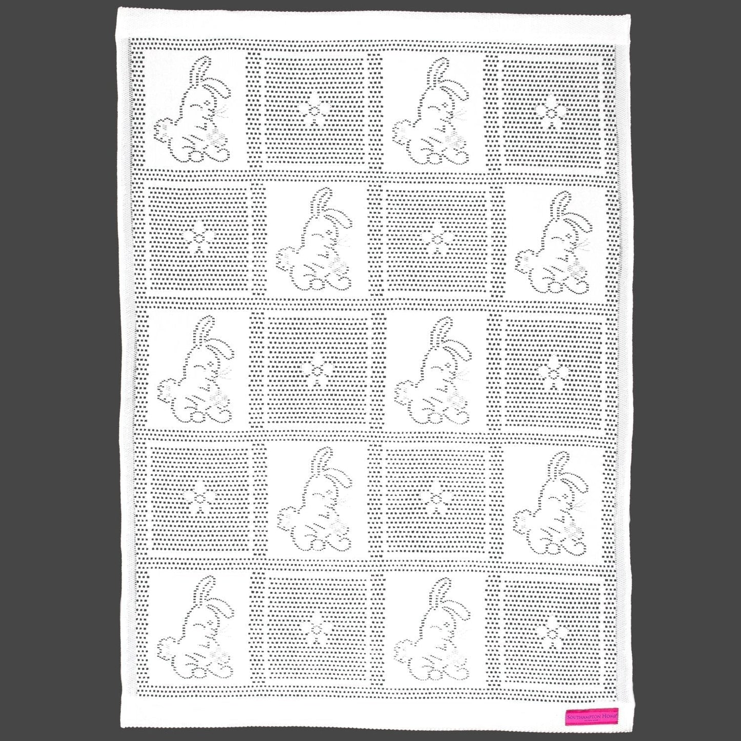 Southampton Home Lace Weave Bunny Baby Blanket ~ White ~