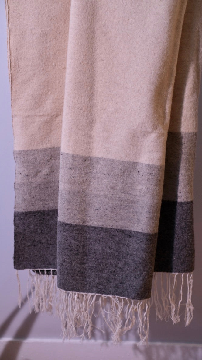 Oversized Shawl | Grey Block Weave